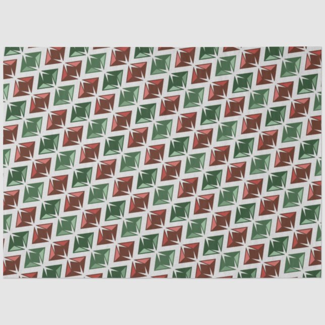 Papier Mousseline Gems Red Green Diamants (Recto)