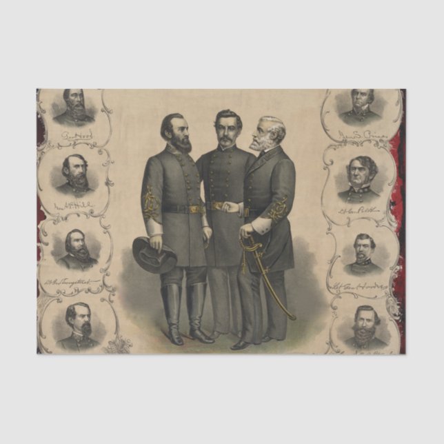 Papier Mousseline Généraux confédérés Guerre civile 🎖️ Héros ⚔️ (Recto)