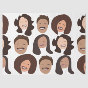 Papier Mousseline Gens Souriants Visage Heureux