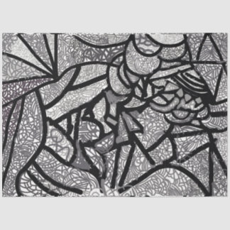 Papier Mousseline Géométrie moderne en noir et blanc