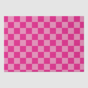 Papier Mousseline Géométrique à carreaux roses