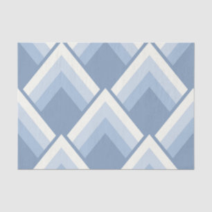 Papier Mousseline géométrique Abstraite, bleu et blanc cassé 2