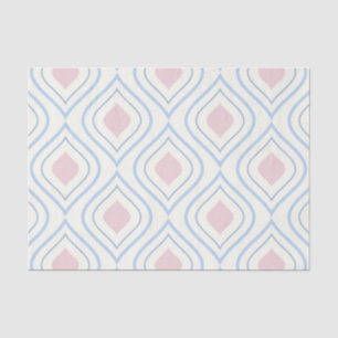 Papier Mousseline géométrique Abstraite, bleue, rose et blanc cassé