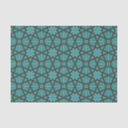 Papier Mousseline Géométrique arabe égyptien dans bleu et gris
