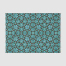 Papier Mousseline Géométrique arabe égyptien dans bleu et gris