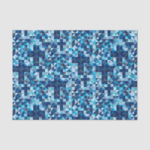 Papier Mousseline Géométrique bleu moderne de croix chrétiennes
