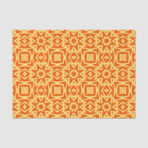 Papier Mousseline Géométrique étoile Abstraite - Orange et Or