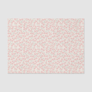 Papier Mousseline Gigi Collection Branches roses Tissu Papier Crème
