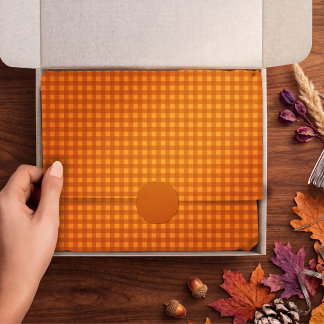 Papier Mousseline Gingham à carreaux classique citrouille automne