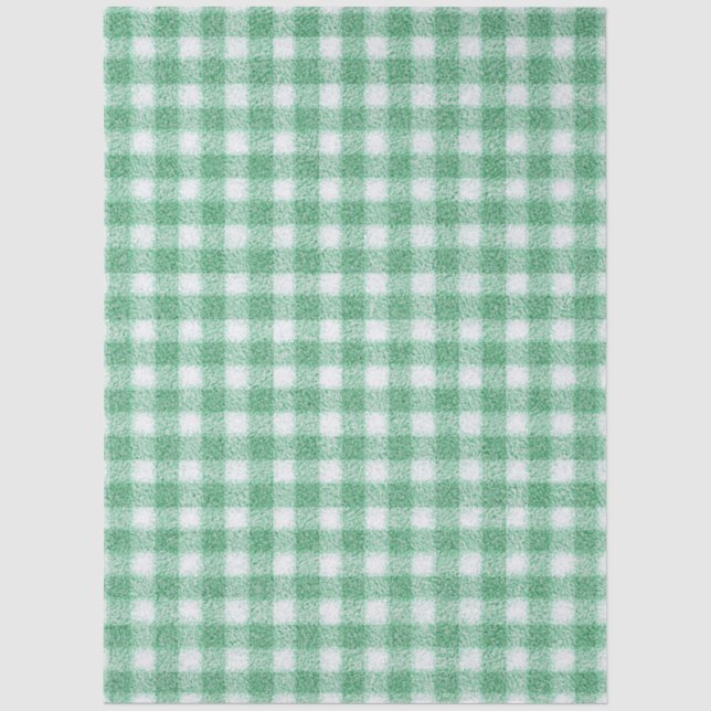 Papier Mousseline Gingham vert menthe  (Recto)