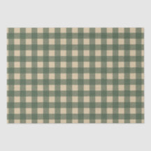 Gingham Vert Rustique Campagne