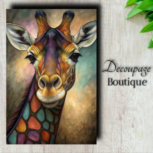 Papier Mousseline Girafe en découpage vitrail tacheté