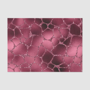 Papier Mousseline Girafe en feuille métallisée Burgundy Glam