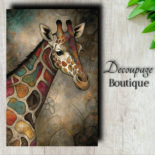 Papier Mousseline Girafe en mosaïque découpée