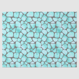 Papier Mousseline Girafe Turquoise et Grey Imprimer Découpage