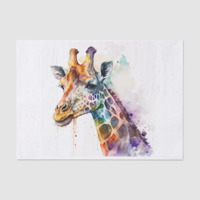 Papier Mousseline GIRAFFE beau papier de découpage (Recto)