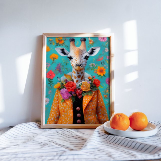 Papier Mousseline Giraffe de Whimsical dans la découpage florale vib (Créateur téléchargé)