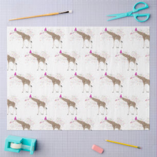 Papier Mousseline Giraffe Fête Safari Animaux ayant une fête