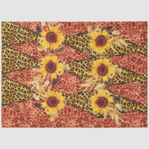 PAPIER MOUSSELINE GIRAFFE IMPRIMÉ, RIBBON DE FOURRURE LÉOPARDE ET SO