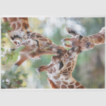 Giraffe papa maman Baby Decoupage