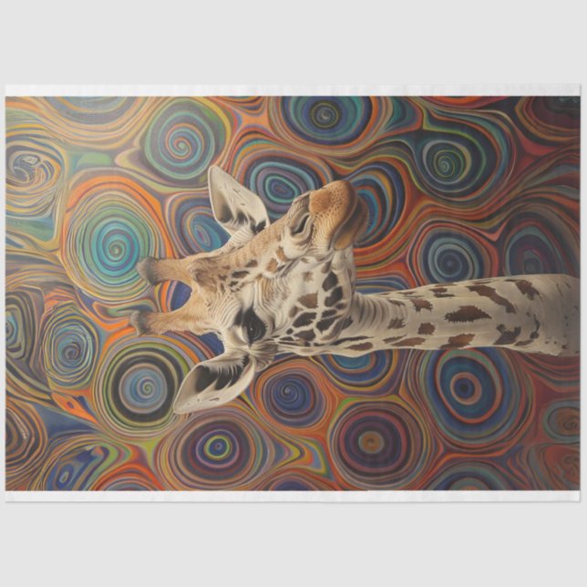 Papier Mousseline Giraffe Whimsical Lifelike Decoupage (Recto)