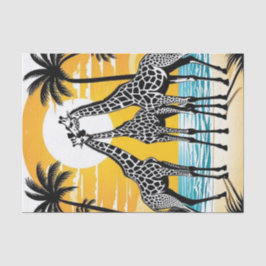 Papier Mousseline Giraffes sur la plage