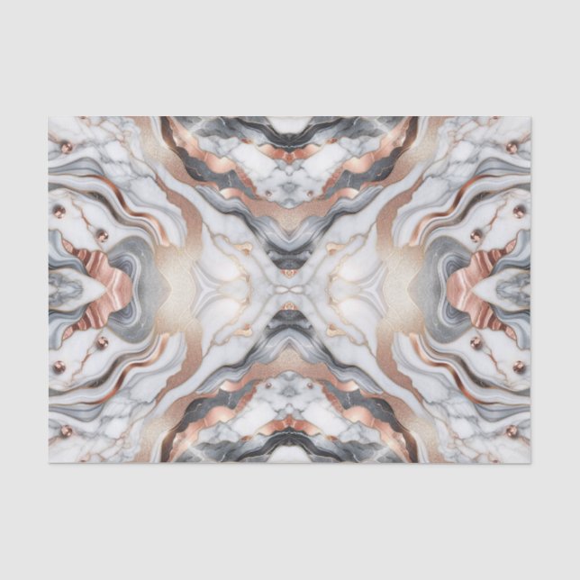 Papier Mousseline Girl Glam Rose Gold Argent & Marbre blanc (Recto)