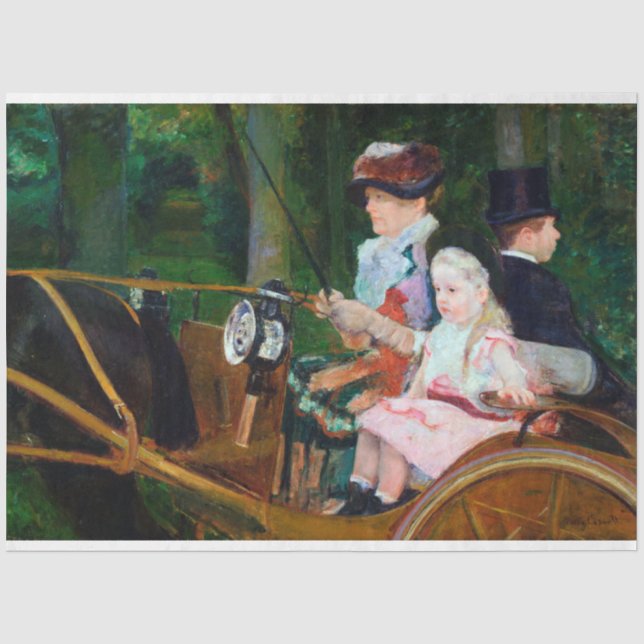 Papier Mousseline Girl Riding a Carrie, Mary Cassatt (Recto)