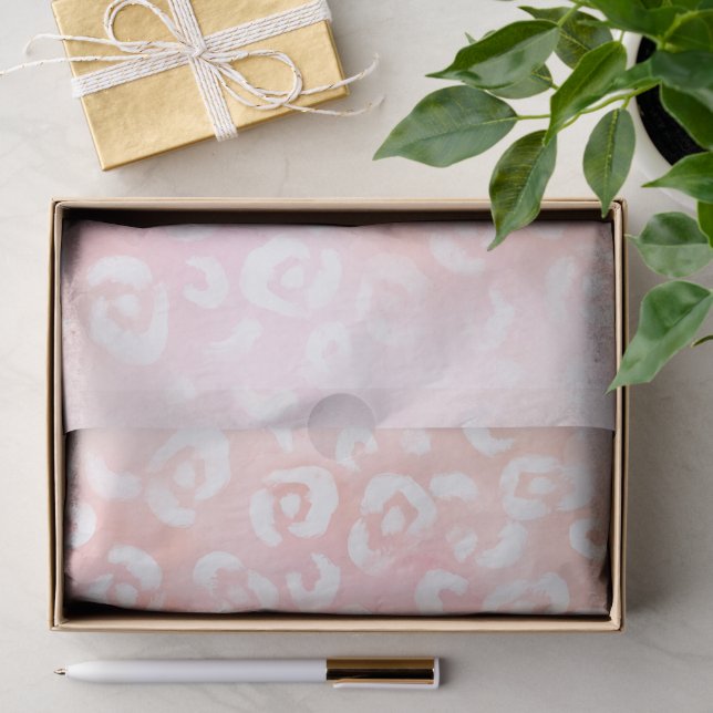 Papier Mousseline Girly Blush Pink Leopard Animal Birthday (Cadeau)