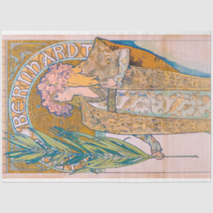 Papier Mousseline Gismonda, Sarah Bernhardt, Mucha