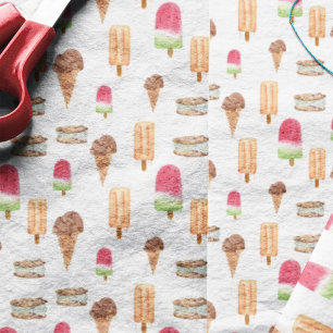 Papier Mousseline Glace à l'eau et Popcorn de glaces à l'eau en aqua