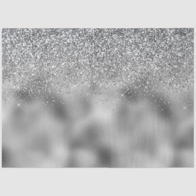 Papier Mousseline Glam à étincelles argentées (Recto)