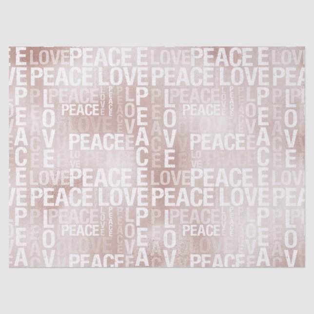 Papier Mousseline Glam Blush Pink Peace Love (Recto)