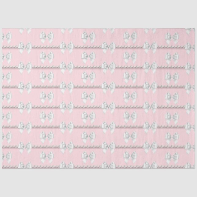 Papier Mousseline Glam Blush Pink Tiffany Pearls Thème 30ème anniver (Recto)