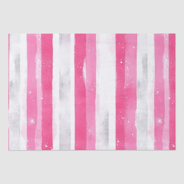 Papier Mousseline Glam en argent rose Abstraites rayures Anniversair (Recto)
