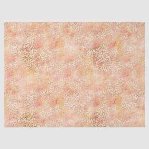 Papier Mousseline Glam Girl Peach Peach Pink Blush Empreinte de léop