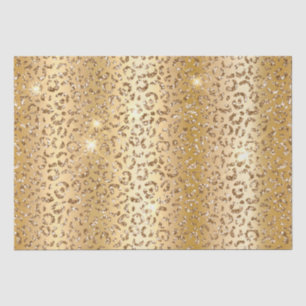 Papier Mousseline Glam Jaune Parties scintillant d'or Leopard