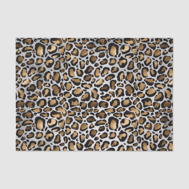 Papier Mousseline Glam Metallic Grand Empreinte de léopard (Recto)