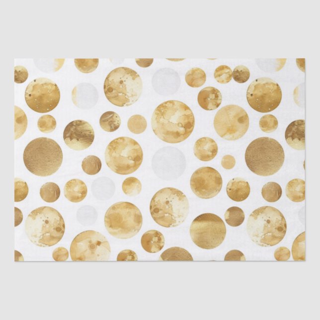 Papier Mousseline Glam or Abstrait Points Anniversaire (Recto)