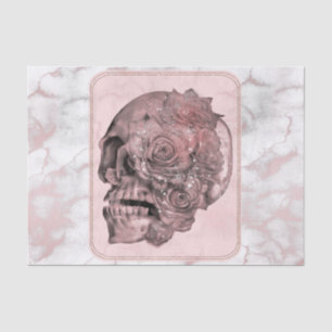 Papier Mousseline Glam Rose Gold Rose Pâle Crâne Marbre Fête
