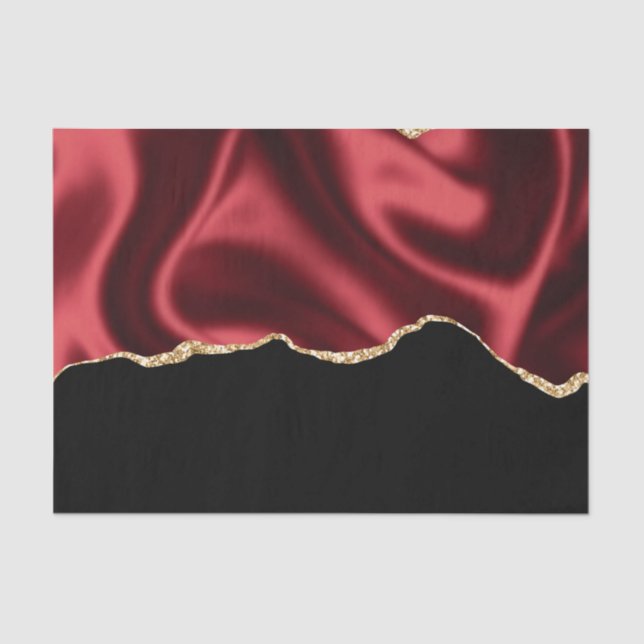 Papier Mousseline Glam rouge foncé Satin foncé Design abstrait (Recto)