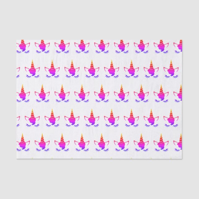 Papier Mousseline Glamicorne rose et violet (Recto)
