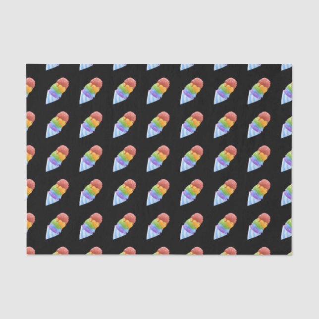 Papier Mousseline Glitch Food sno cone rainbow (Recto)