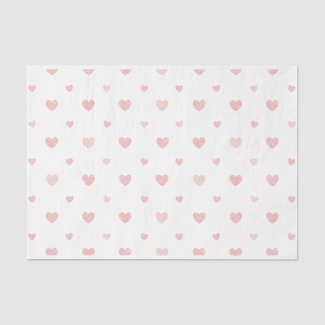 Papier Mousseline Glitterie Coeurs roses Papier Tissu (Recto)