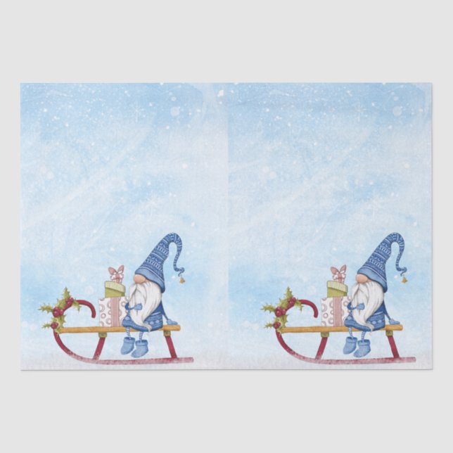 Papier Mousseline Gnome pour Sleigh décoré de Noël (Recto)
