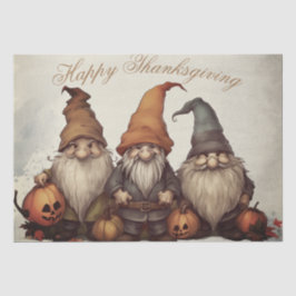 Papier Mousseline Gnomes d'automne de Thanksgiving