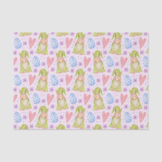 Papier Mousseline Gnomes de Pâques mignons et oeufs de Pâques (Recto)
