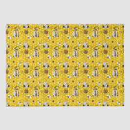 Papier Mousseline Gnomes Yellow Sunflower Bees Miel