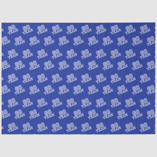 Papier Mousseline Go Team Word Art en bleu (Recto)