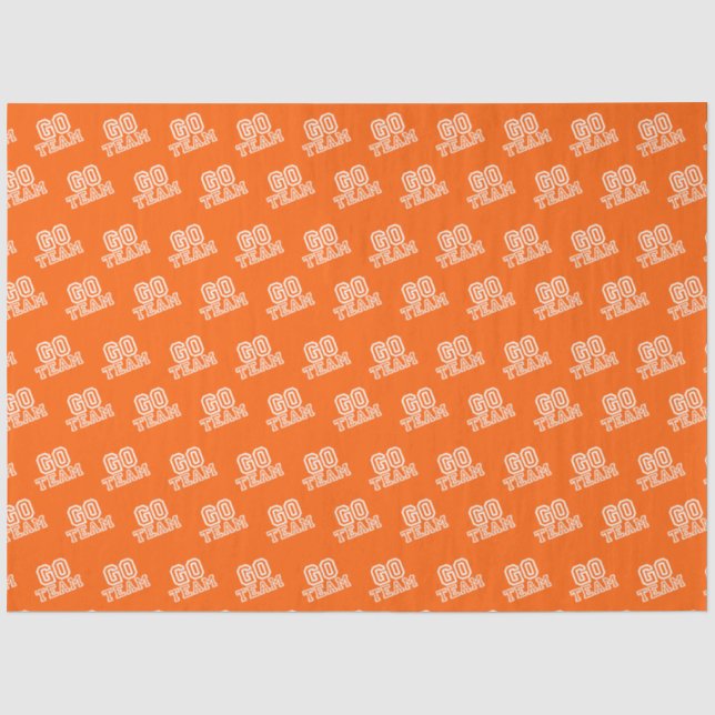 Papier Mousseline Go Team Word Art en orange (Recto)